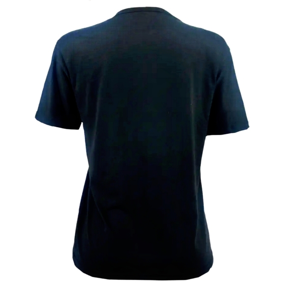 NWT "LOVE" Bling Rhinestone Stretch Black Short Sleeve Top - Picture 3 of 4